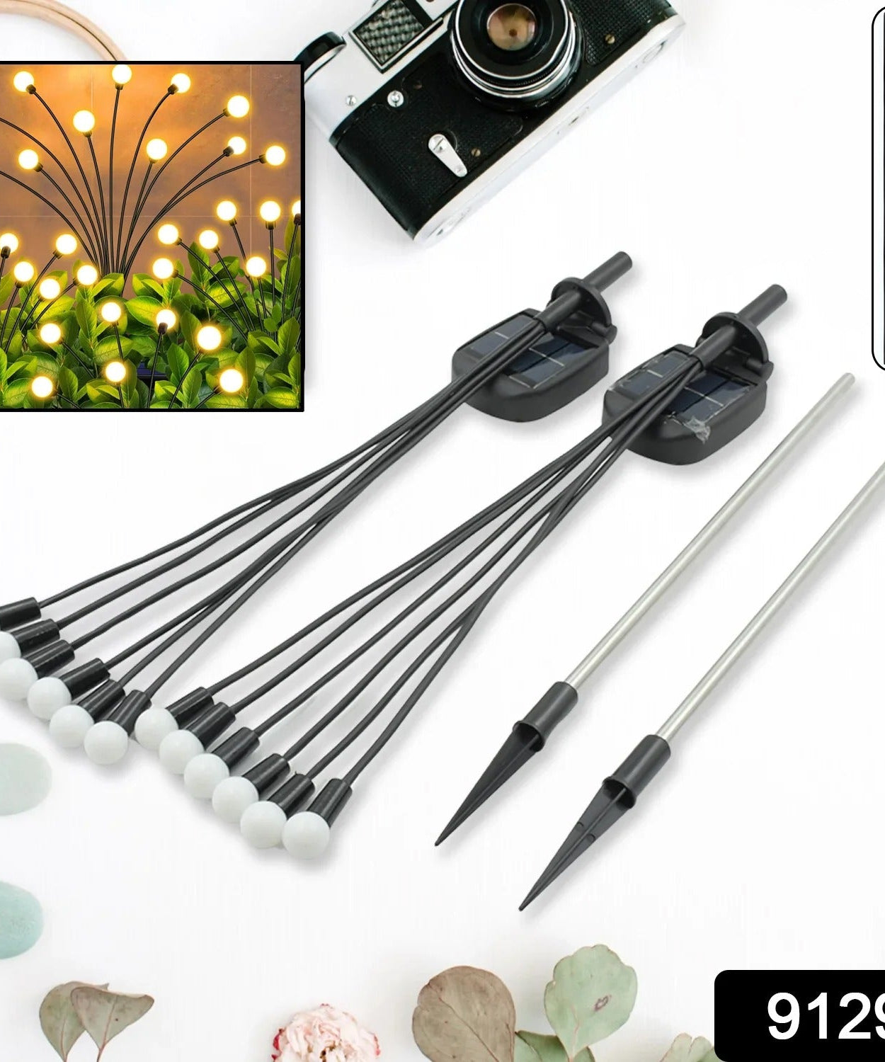 Solar Firefly Lights for Garden Decor (2 Pc, 12 LED Warm)