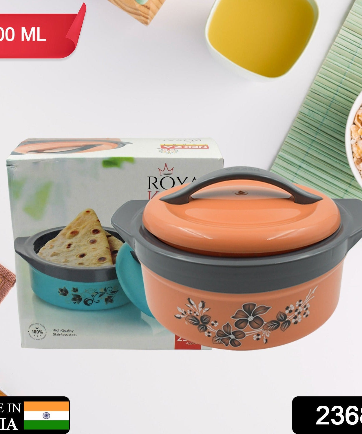 Floral design casserole box for hot food