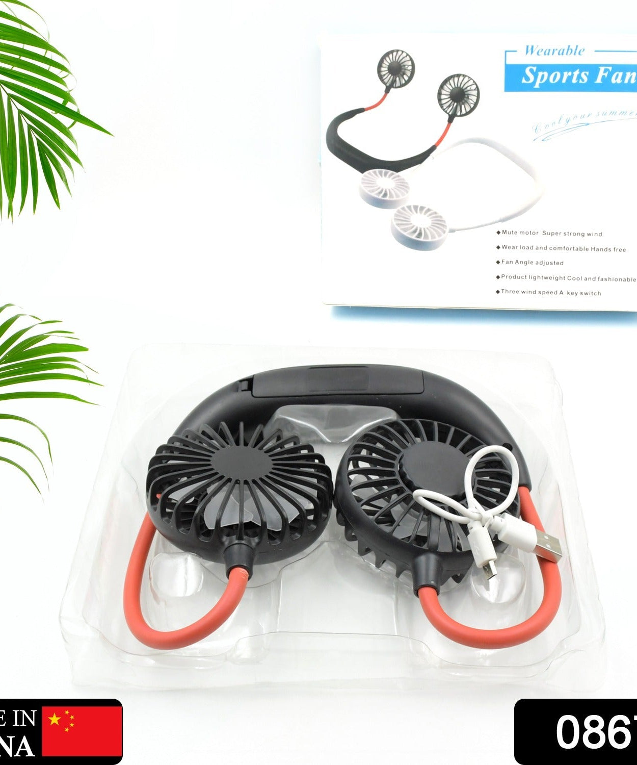 Wearable fan with battery compartment