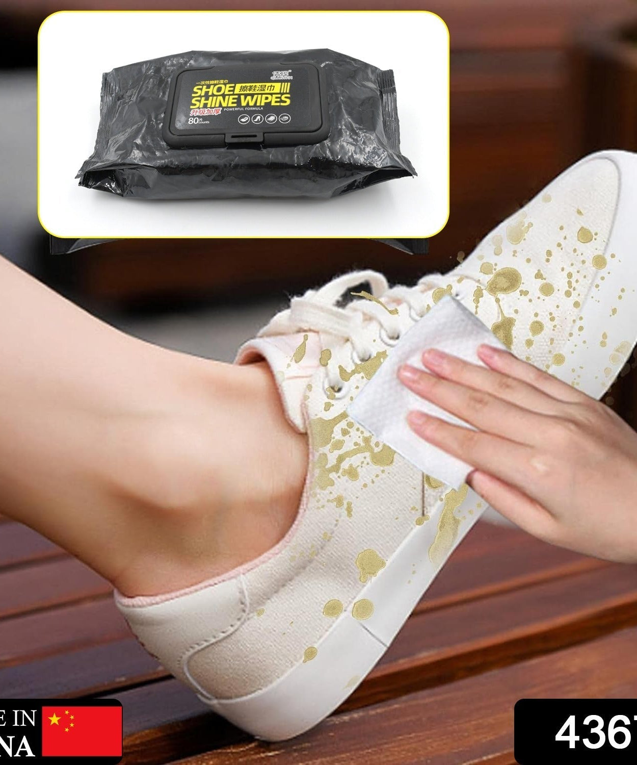 Pack of shoe cleaning wipes, travel-friendly with easy access
