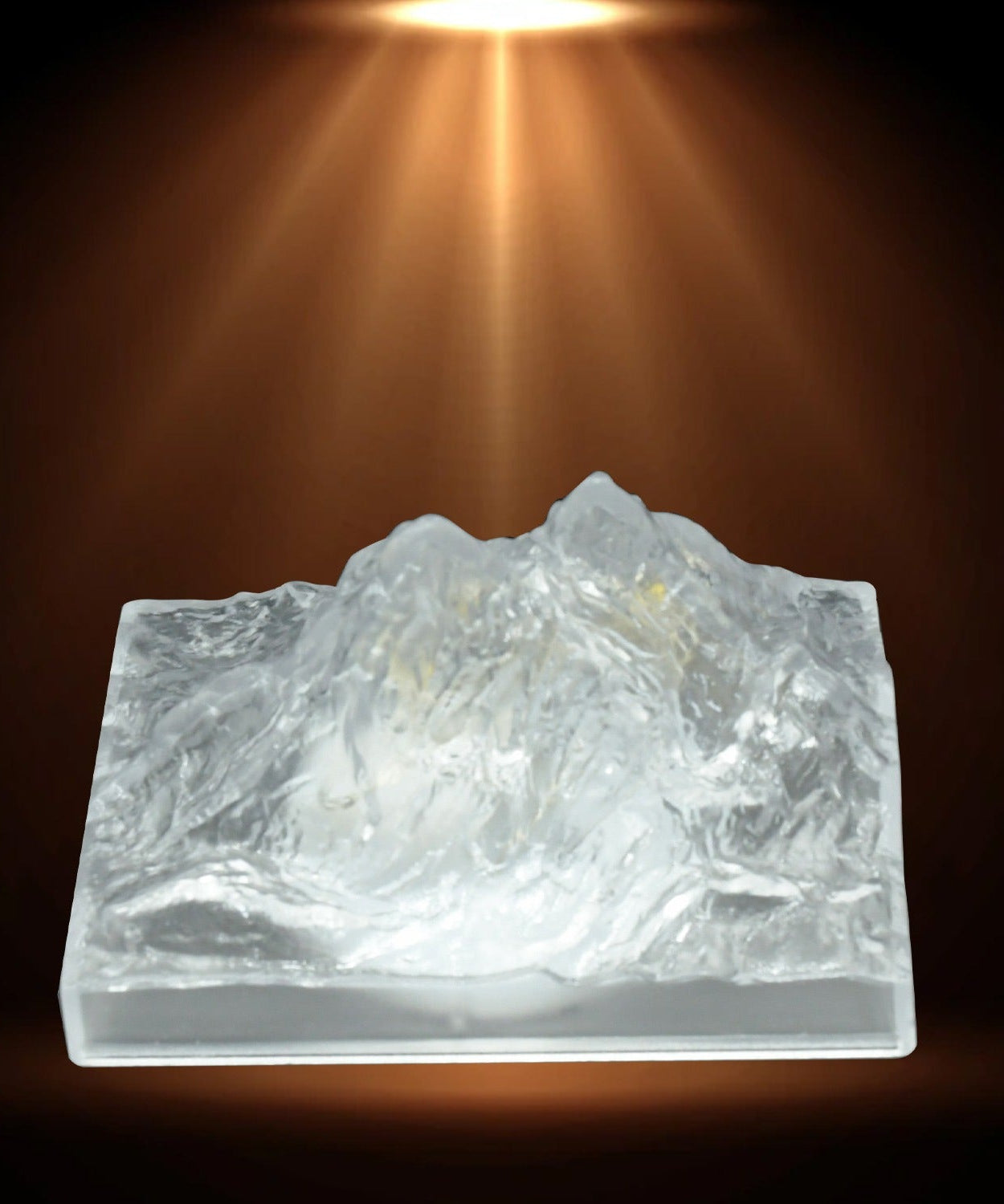 Flameless LED night light with unique iceberg design