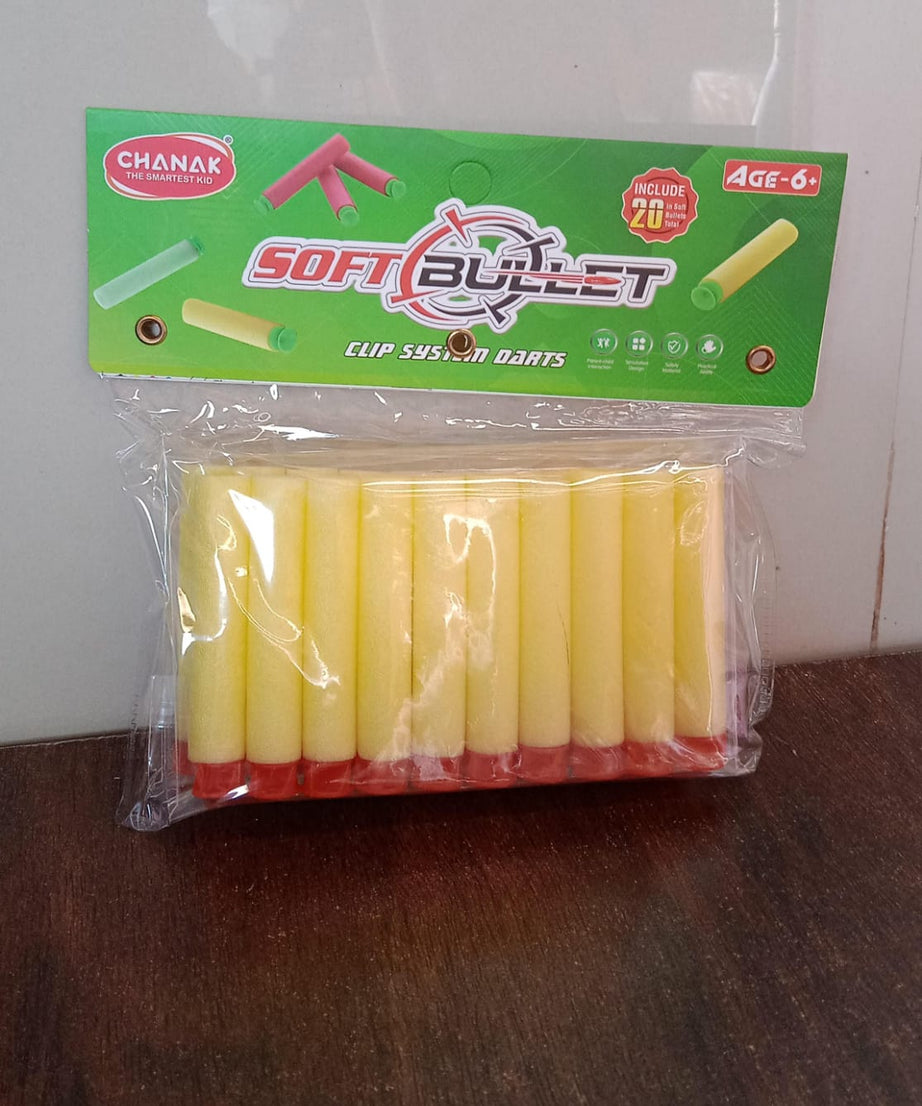 Refill Bullet Darts Soft Round Head Blasters Kids Toy for Gun (20 Pcs Set)