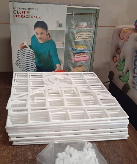 MULTIPURPOSE 5 LAYER FOLDING CLOTHES STORAGE RACKS||CLOSET FOR STUDENTS WARDROBE SHELVES SOCKS, SCARF, T-SHIRT, ETC||HANGING ORGANIZER STORAGE HOLDERS & RACKS