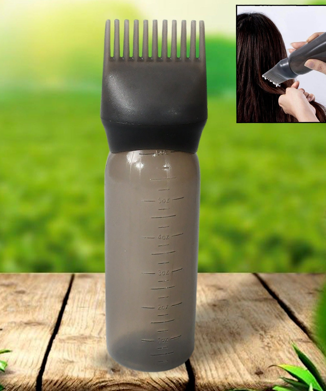 Comb Applicator Bottle, Hair Oil Applicator Bottle for Hair Dye Bottle Applicator Brush with Graduated Scale, Professional Brush Applicator Comb Hairdressing Coloring Styling Tool (1 Pc), Hair accessories