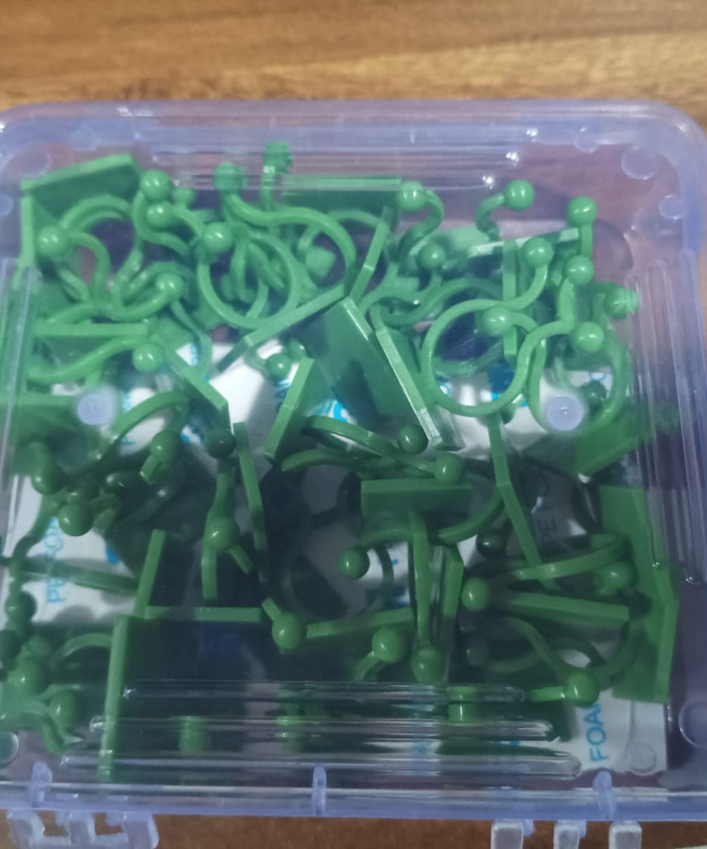 Plant Climbing Wall Fixture Clip Self-Adhesive Hook (40 Pcs Set / With plastic box)