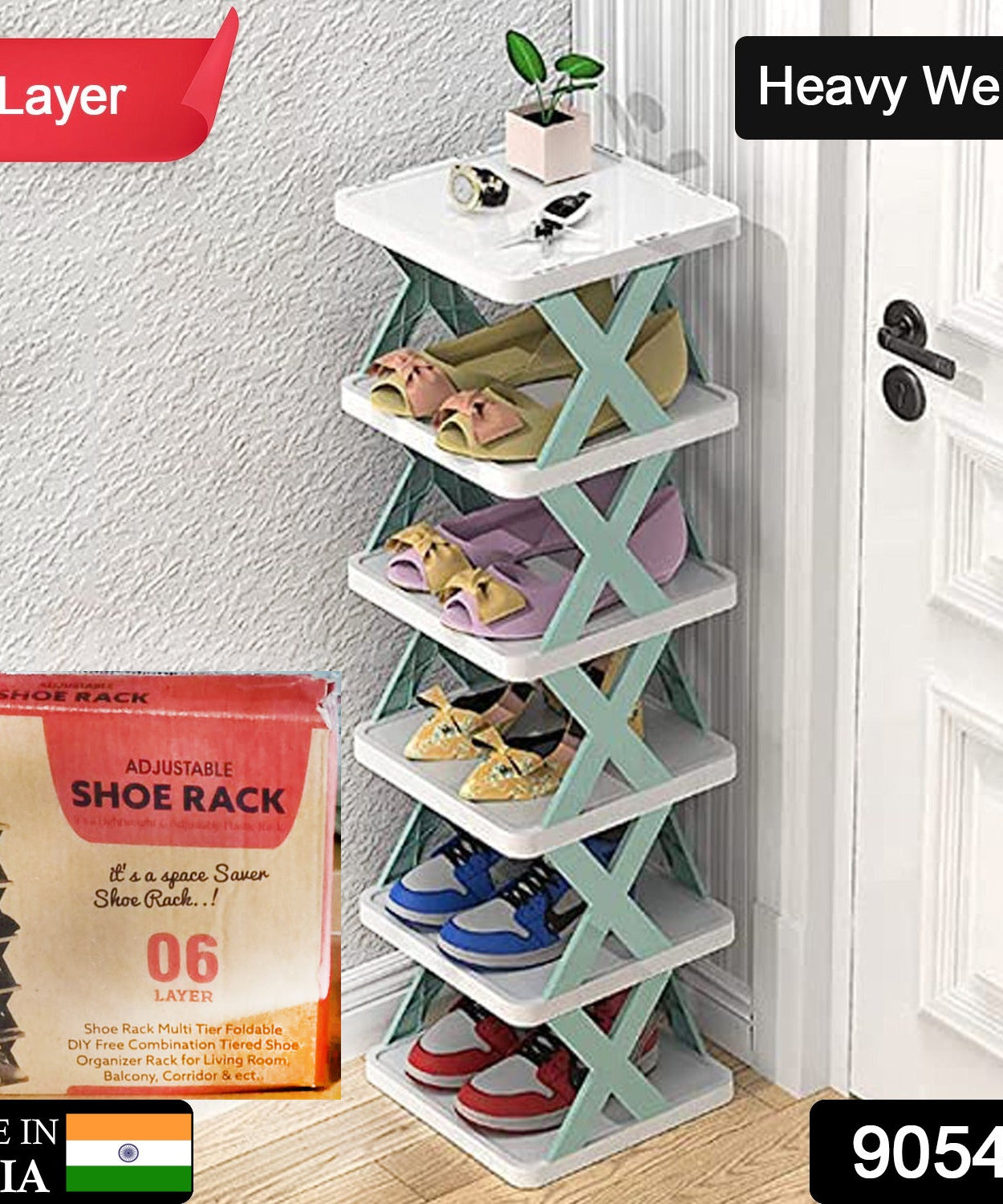 Adjustable shoe rack for home and office