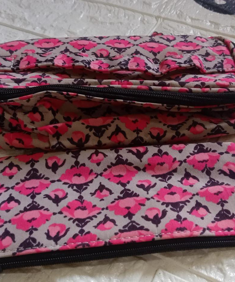 Large capacity travel makeup bag with small pouch