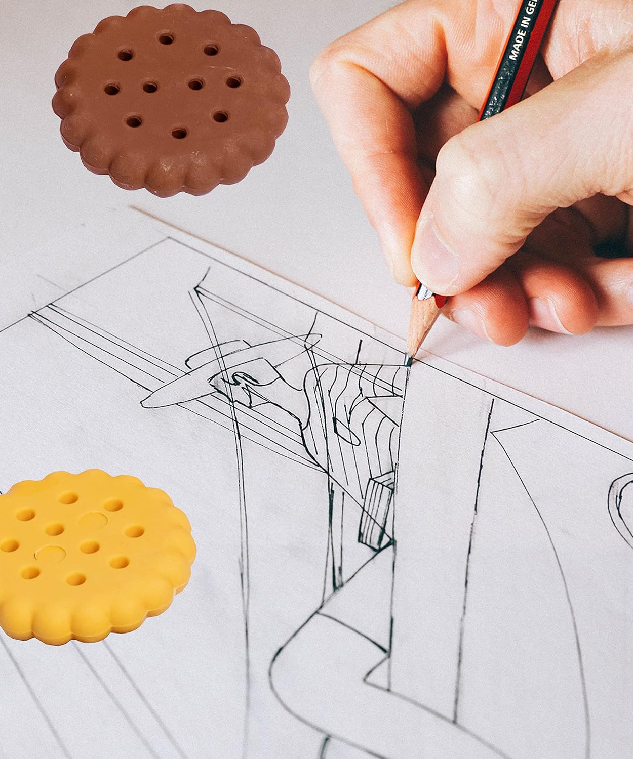 Biscuit-Shaped Erasers | Fun Rubber Stationery for Kids | Creative Birthday Gift Toy (6 Pcs Set)