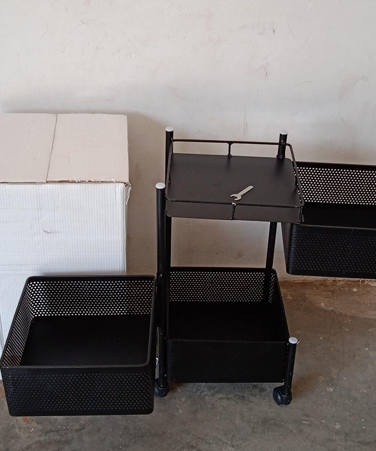 Metal High Quality Kitchen Trolley Kitchen Organizer Items and Kitchen Accessories Items for Kitchen Rack Square Design for Fruits & Vegetable Onion Storage Kitchen Trolley with Wheels (3 Layer)