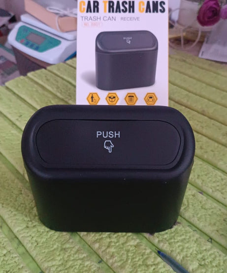 Mini Car Trash Can with Lid, Waterproof Car Trash Bin Storage Box (1 Pc)