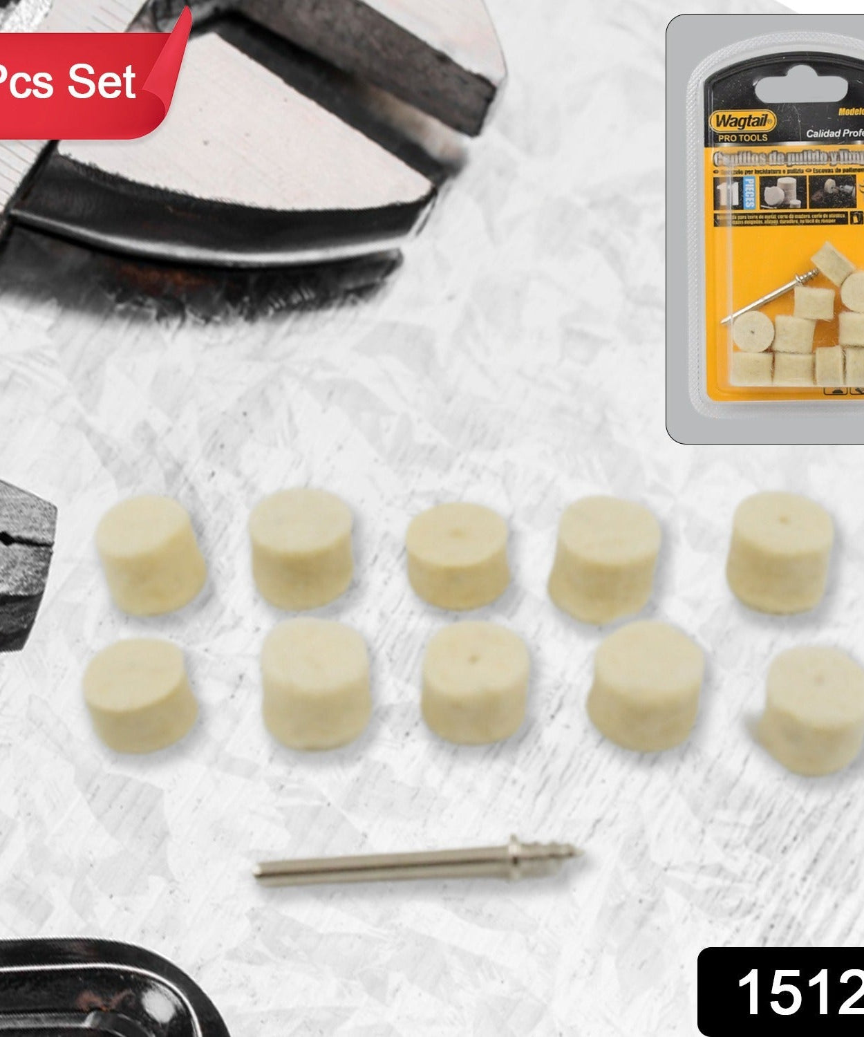 11 Pcs Set of  Wool Felt Polishing Pad