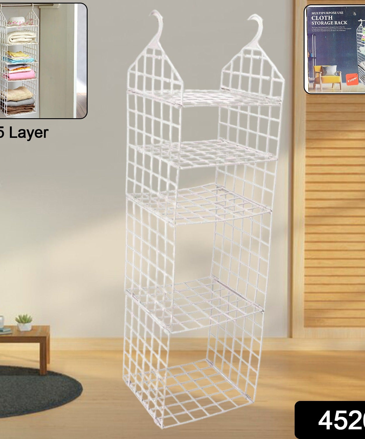 MULTIPURPOSE 5 LAYER FOLDING CLOTHES STORAGE RACKS||CLOSET FOR STUDENTS WARDROBE SHELVES SOCKS, SCARF, T-SHIRT, ETC||HANGING ORGANIZER STORAGE HOLDERS & RACKS