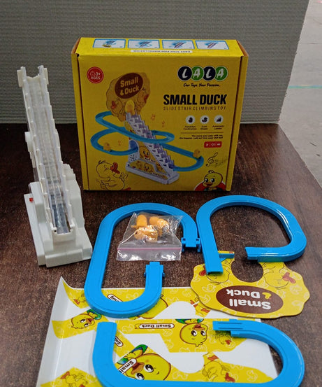 LALA Small Duck Climb Stairs Toy Roller Coaster with Flashing Lights & Music (3 Ducks)