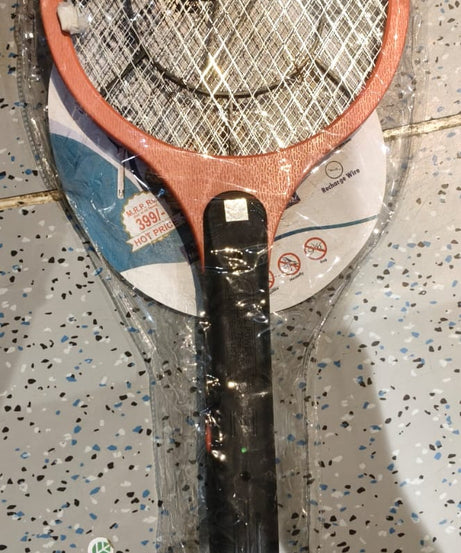 Red Rechargeable Electric Mosquito Killer Racket with Cable
