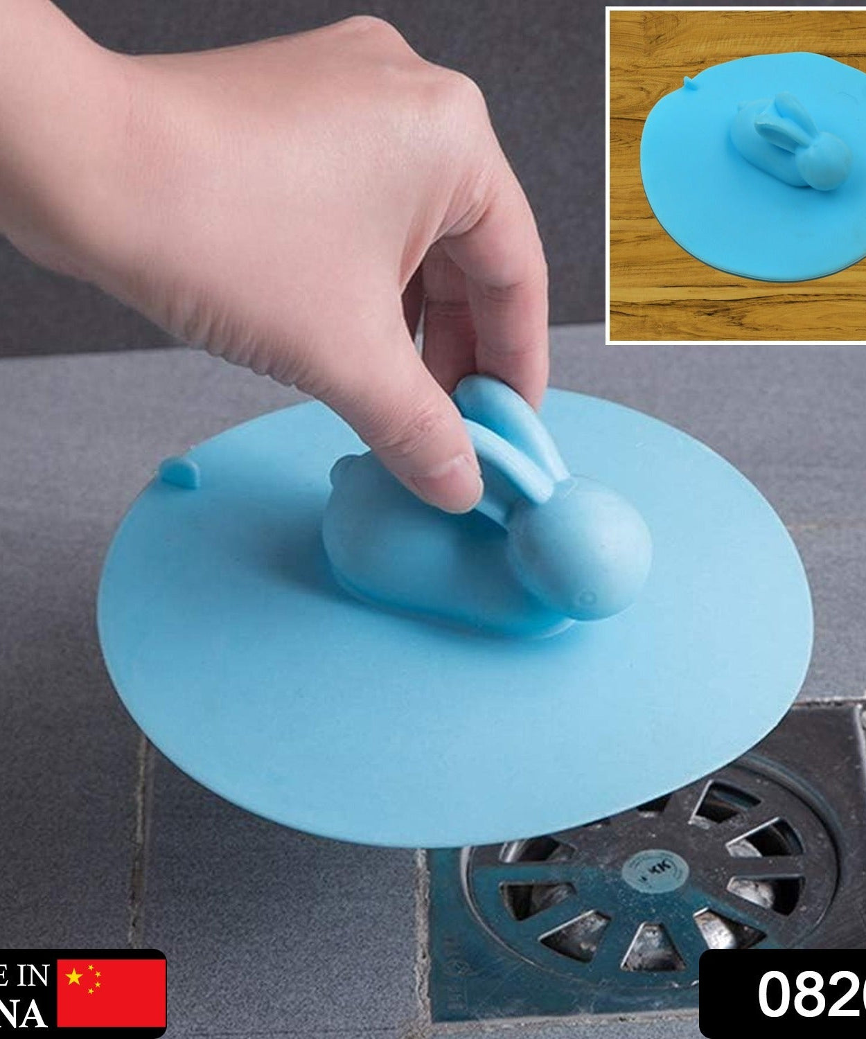 Drain Cover, Water Stopper, Tank Stopper, Rabbit Silicone, Odor Resistant, Drain Lid Shower Drain Cover Shower Plughole Cover Sink Strainer Silicone Bath Drain Cover Kitchen Sink Accessories Bathtub Kitchen Bathroom (1 Pc )