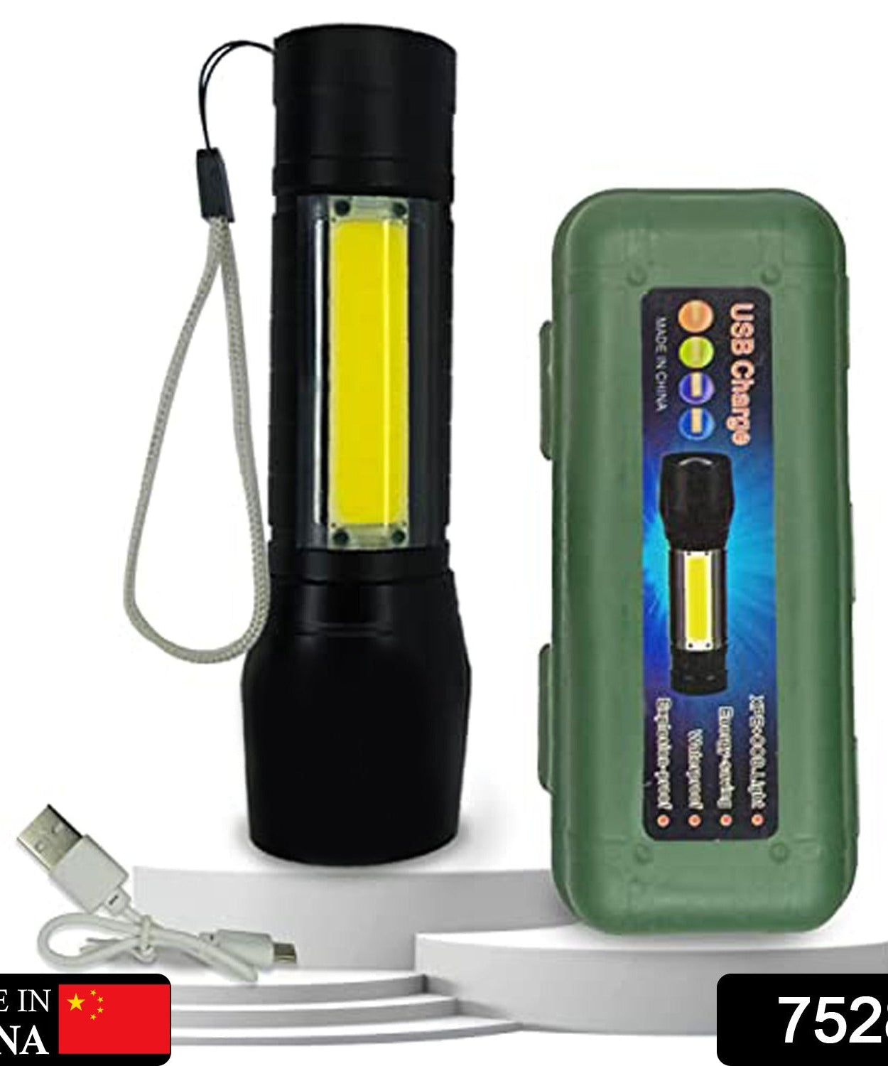 Mini Search Rechargeable LED Long Range Flashlight Emergency Light Torch