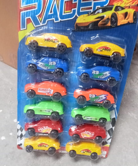 12-piece multicolor city car toy set