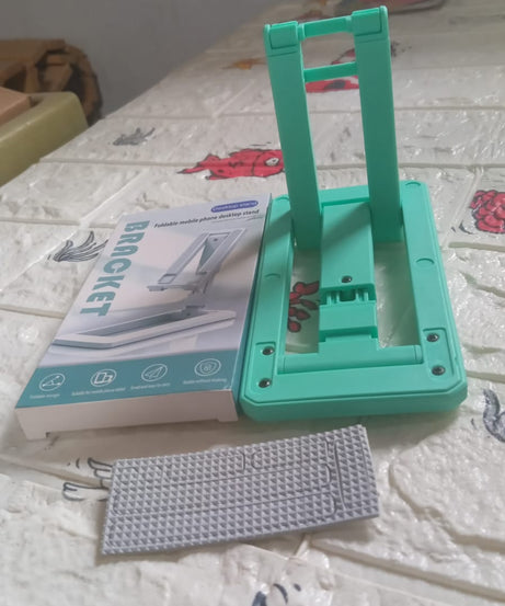 Sturdy and adjustable mobile phone stand, foldable for easy storage