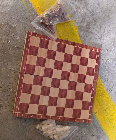 Foldable Wooden Chess Board Set (30 × 30 Cm / 1 Set)