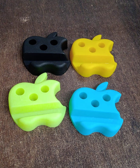 Multi-Functional Apple-Shaped Plastic Mobile Stand with Pen Holder (1 Pc / Mix Color)