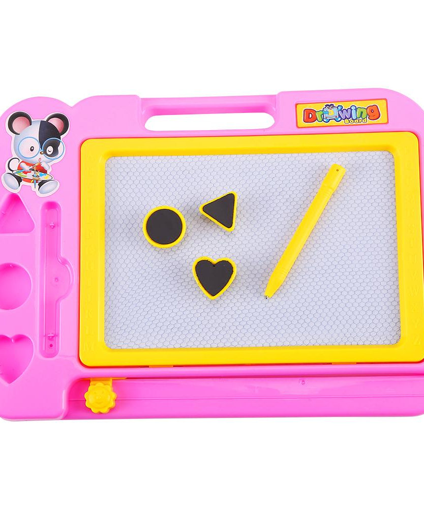 Kids using magnetic drawing board