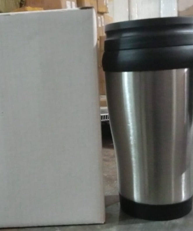 Stainless Steel Vacuum Glass Insulated Glass Coffee Cups (With Lid & Handle / 1 pc)