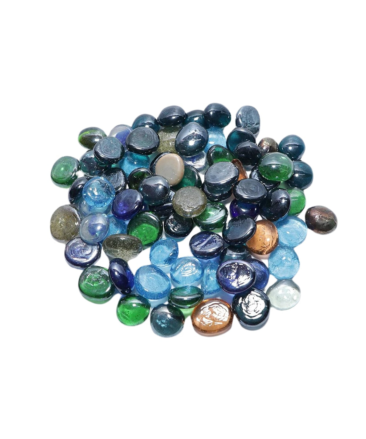 Glass Gem Stone, Flat Round Marbles Pebbles for Vase Fillers, Attractive pebbles for Aquarium Fish Tank.