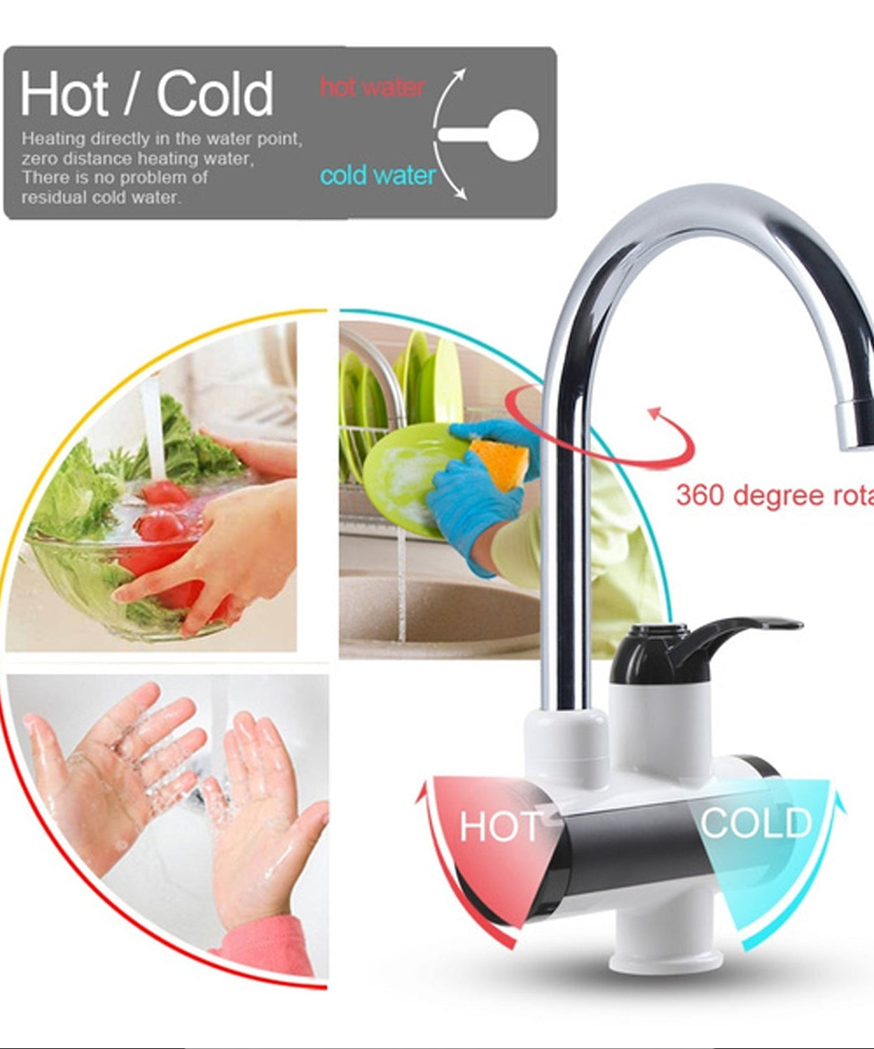 Instant heating faucet for energy-efficient hot water.