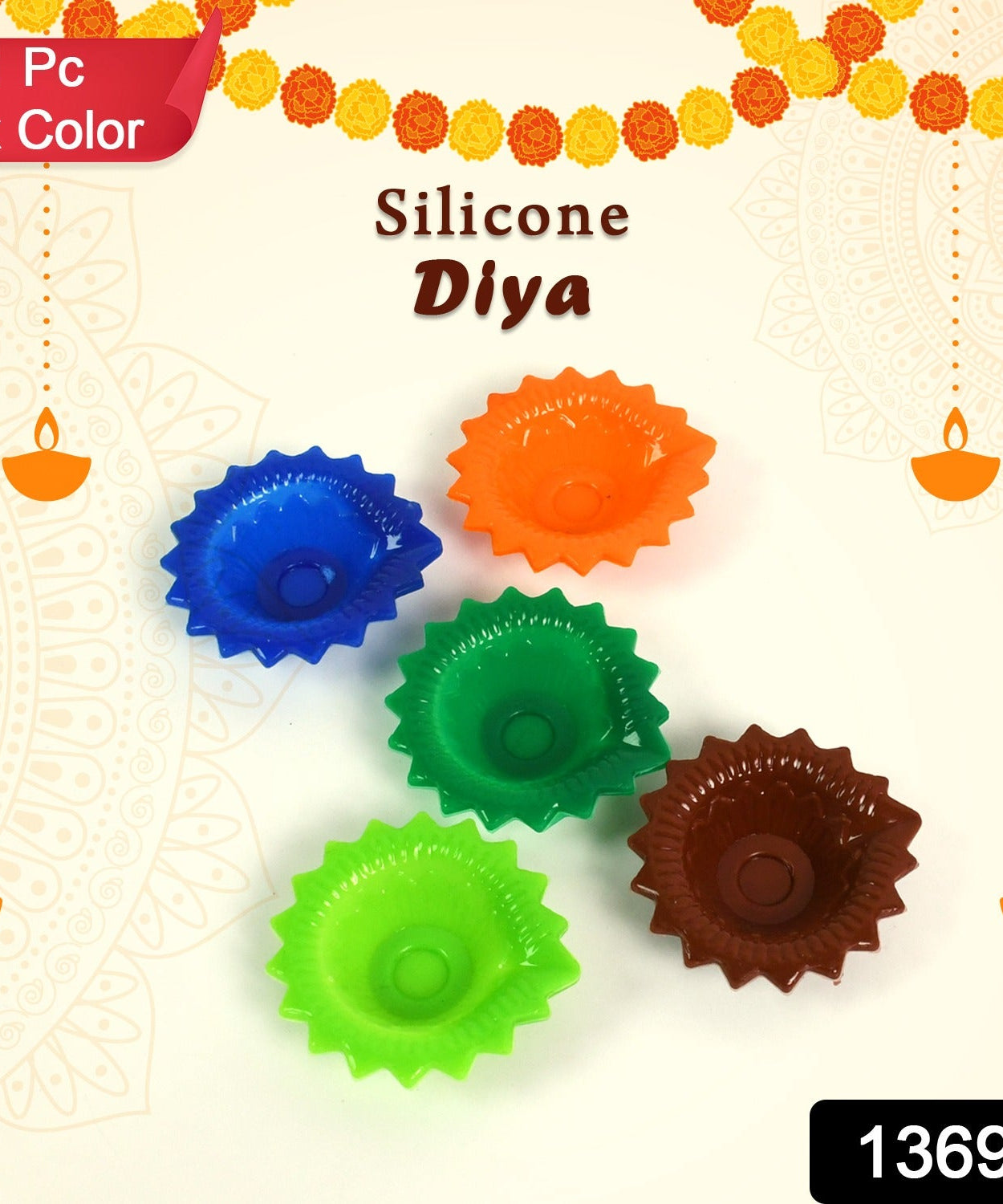 Silicone Diya for Diwali Attractive Design Colourful Diya Combo