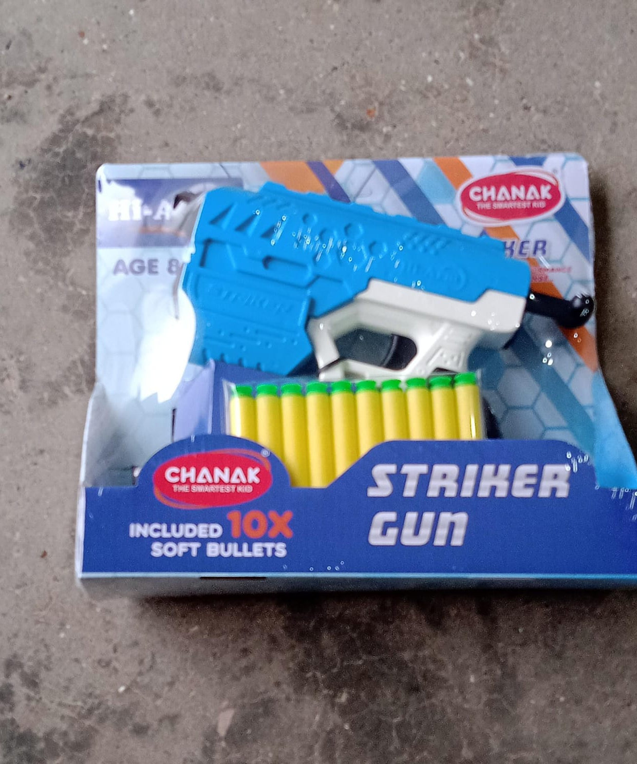 Foam bullet gun with target feature.