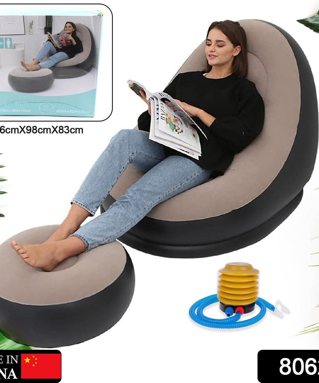 Portable Indoor/Outdoor Air Sofa, couch & Pump