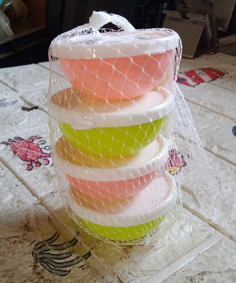 Multipurpose Small Round Plastic Bowl / Katori With Lid, Microwave Safe Reusable Lightweight Bowl, Dishwasher Safe Chutney Bowl (4 Pcs Set)