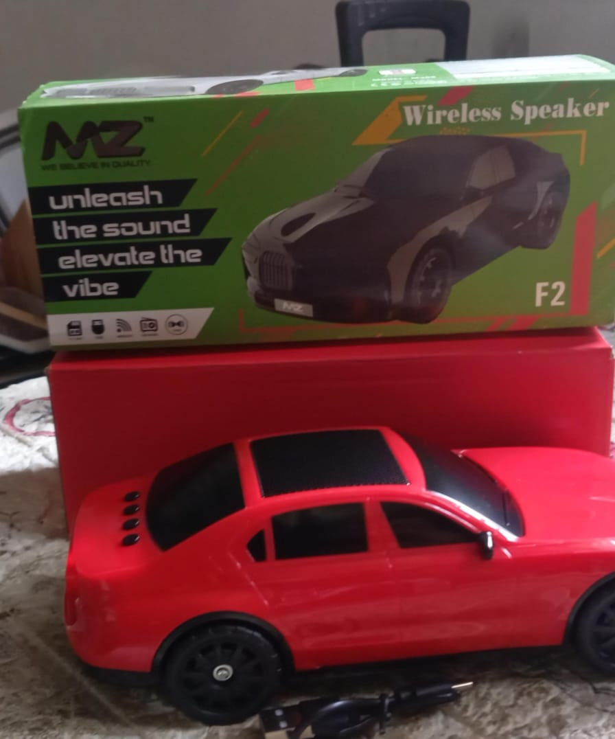 Wireless Bluetooth Speaker Portable Car Shape Music Speaker Support Bluetooth, TF Card, USB, Fm Radio Function Unique Shape Car Speaker