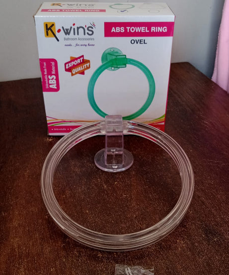 Unbreakable ABS Round Towel Ring Wall Mounted Stand / Holder (1 Pc)