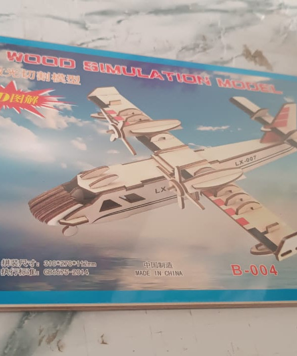 3D Wooden Aircraft Puzzle DIY Assembly Kit (Mix Design – 1 Set)