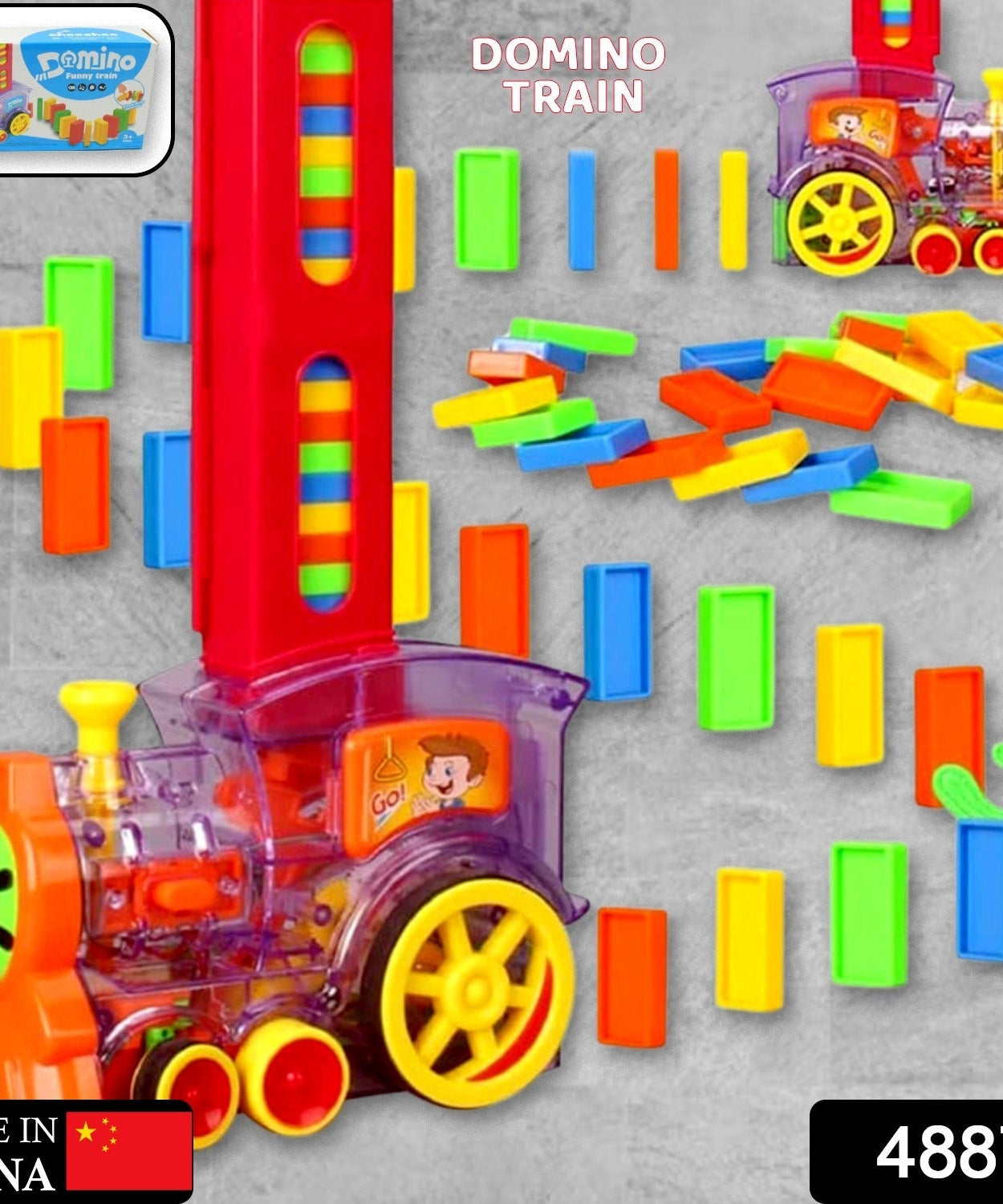 Transparent Funny Train Engine Block Set – 60-Piece Music & Lights (Batteries Not Included)