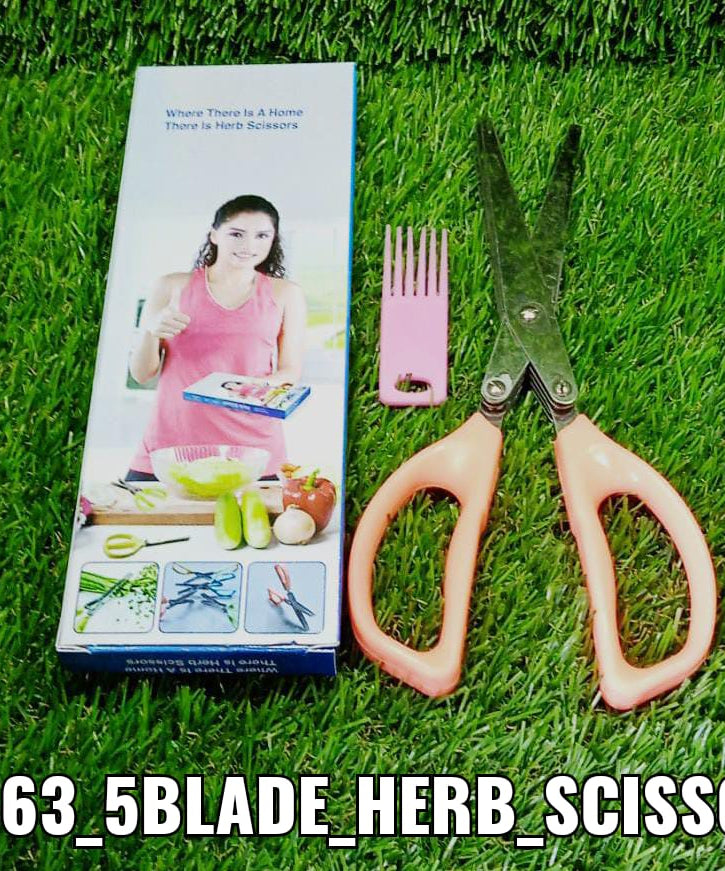 Stainless steel vegetable scissors, five blades for efficient cutting