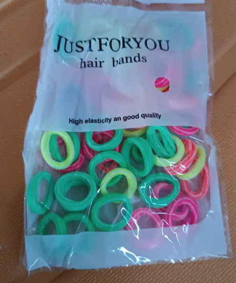 Small Ponytail Holder Bands for Hair Rubber Bands (Pack of 50 / Multicolour), Hair accessories
