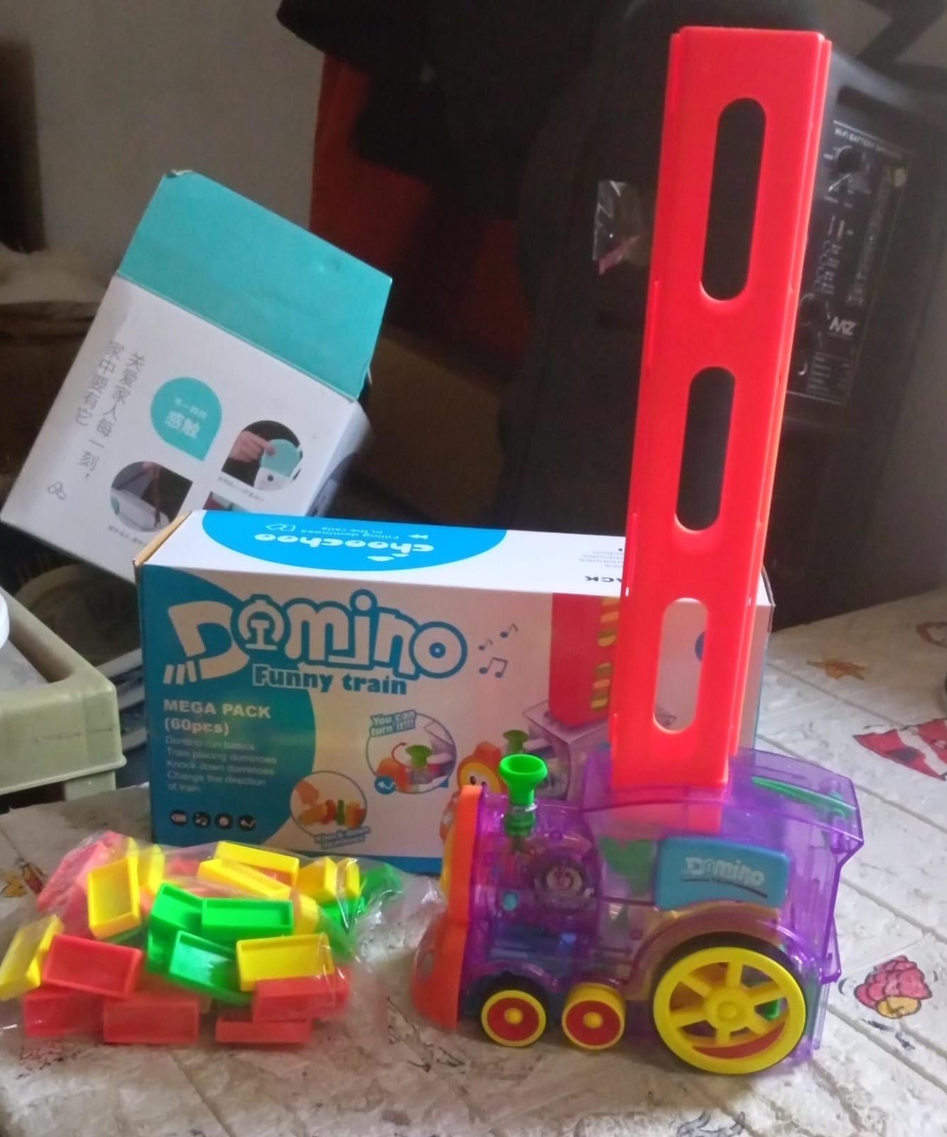 Transparent Funny Train Engine Block Set – 60-Piece Music & Lights (Batteries Not Included)