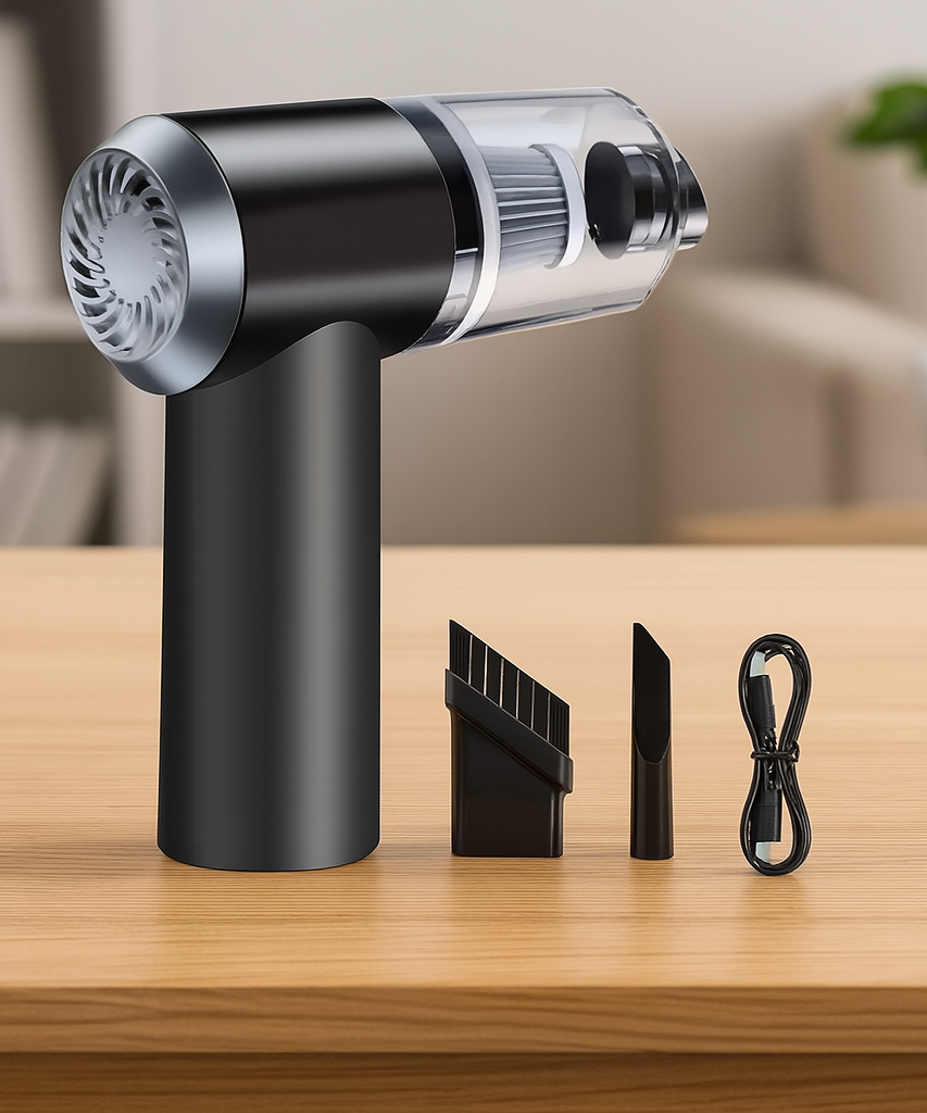 2 in 1 Wireless Vacuum Cleaner – 120W Handheld USB Rechargeable for Home & Car (1 Pc)