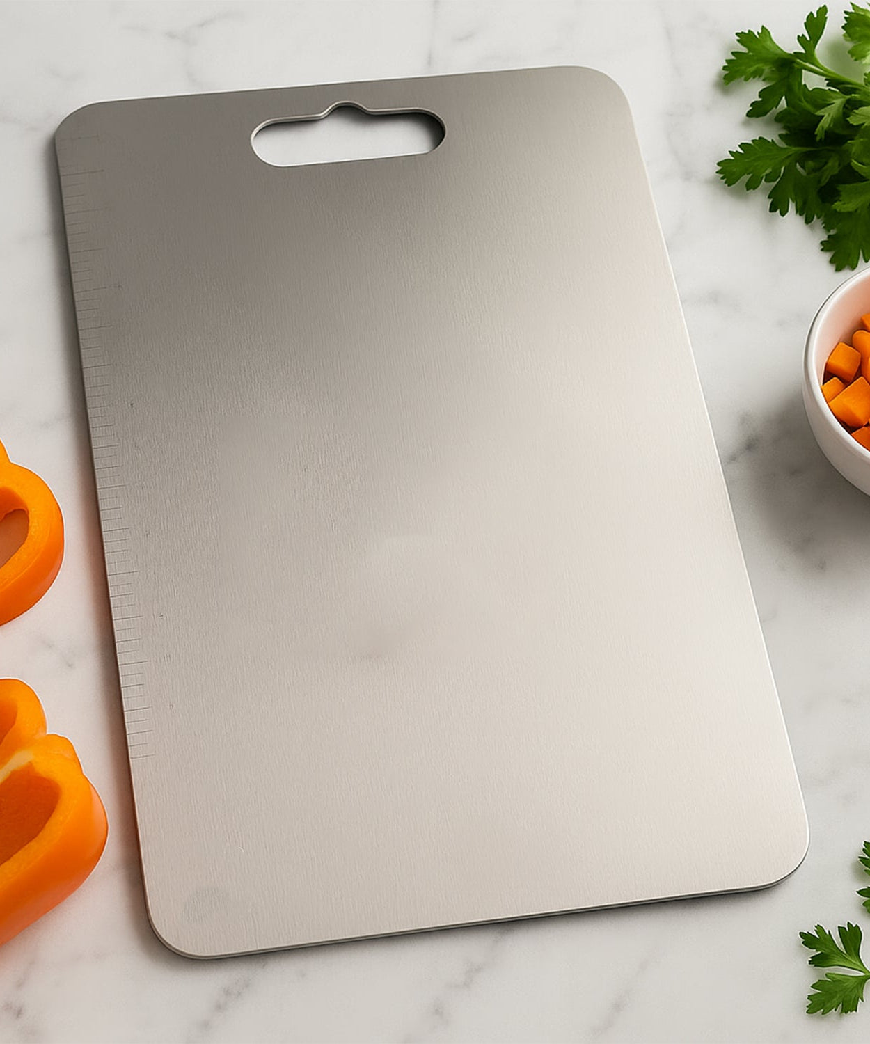 Stainless Steel Vegetable & Fruit Cutting Chopping Board (31×20 Cm / 1 Pc)