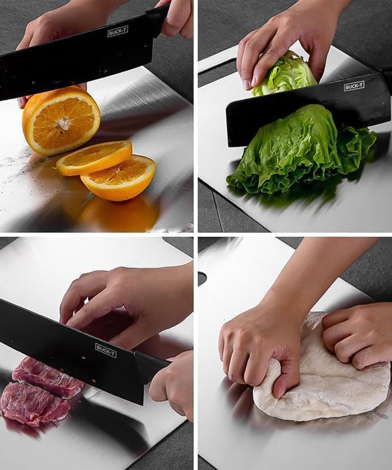 Stainless Steel Vegetable & Fruit Cutting Chopping Board (31×20 Cm / 1 Pc)