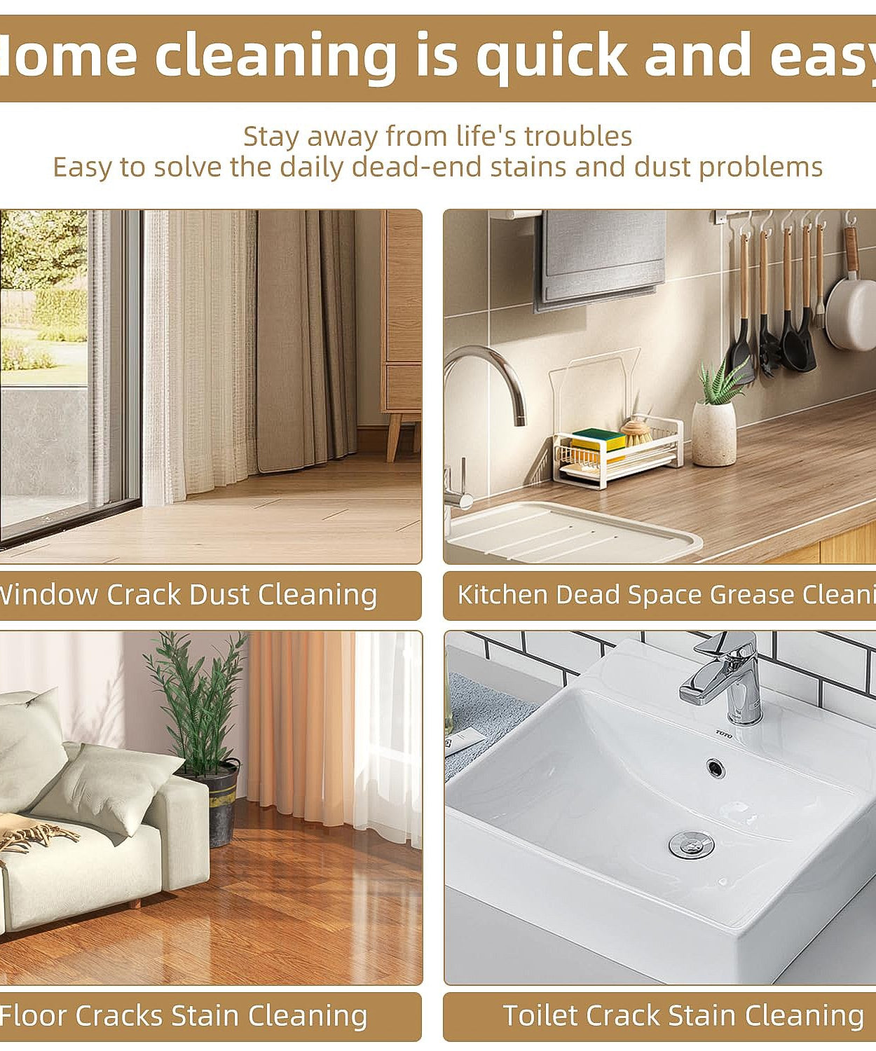 Multipurpose Bottle-Attachable Cleaning Brush for Kitchen and Bathroom (1 Pc)