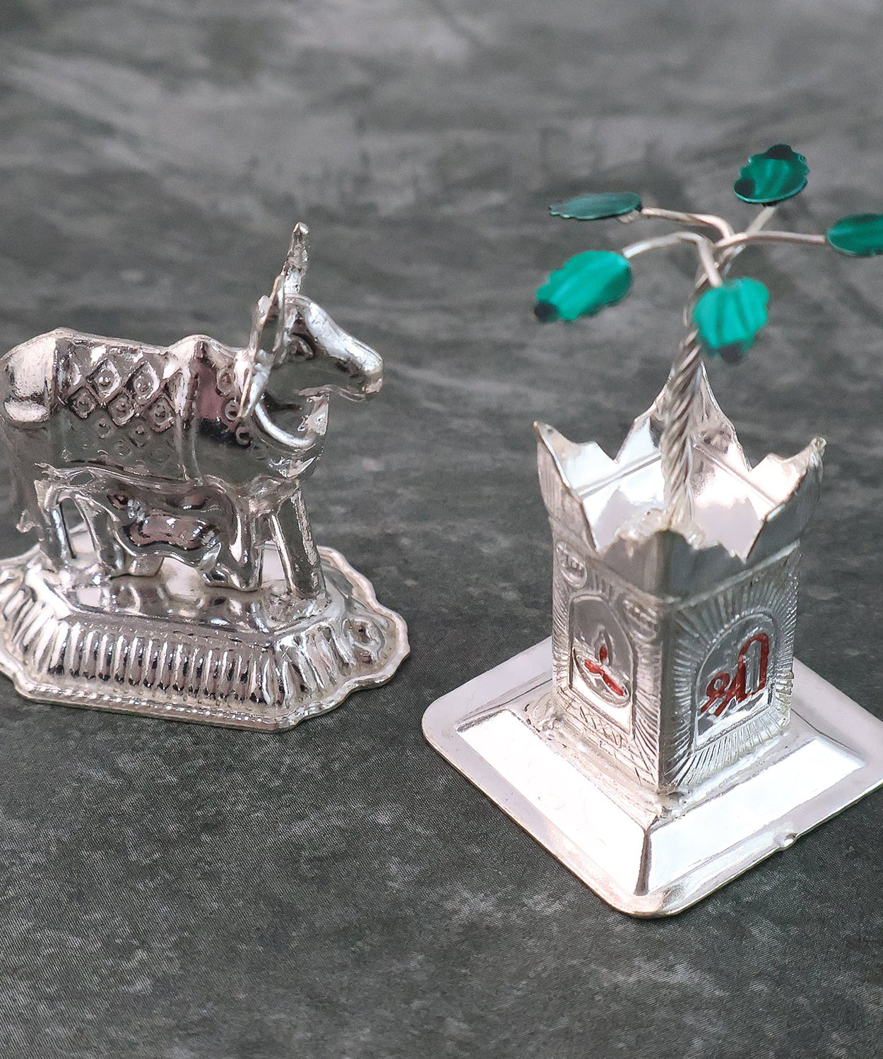 Religious Silver-Plated Kamdhenu 