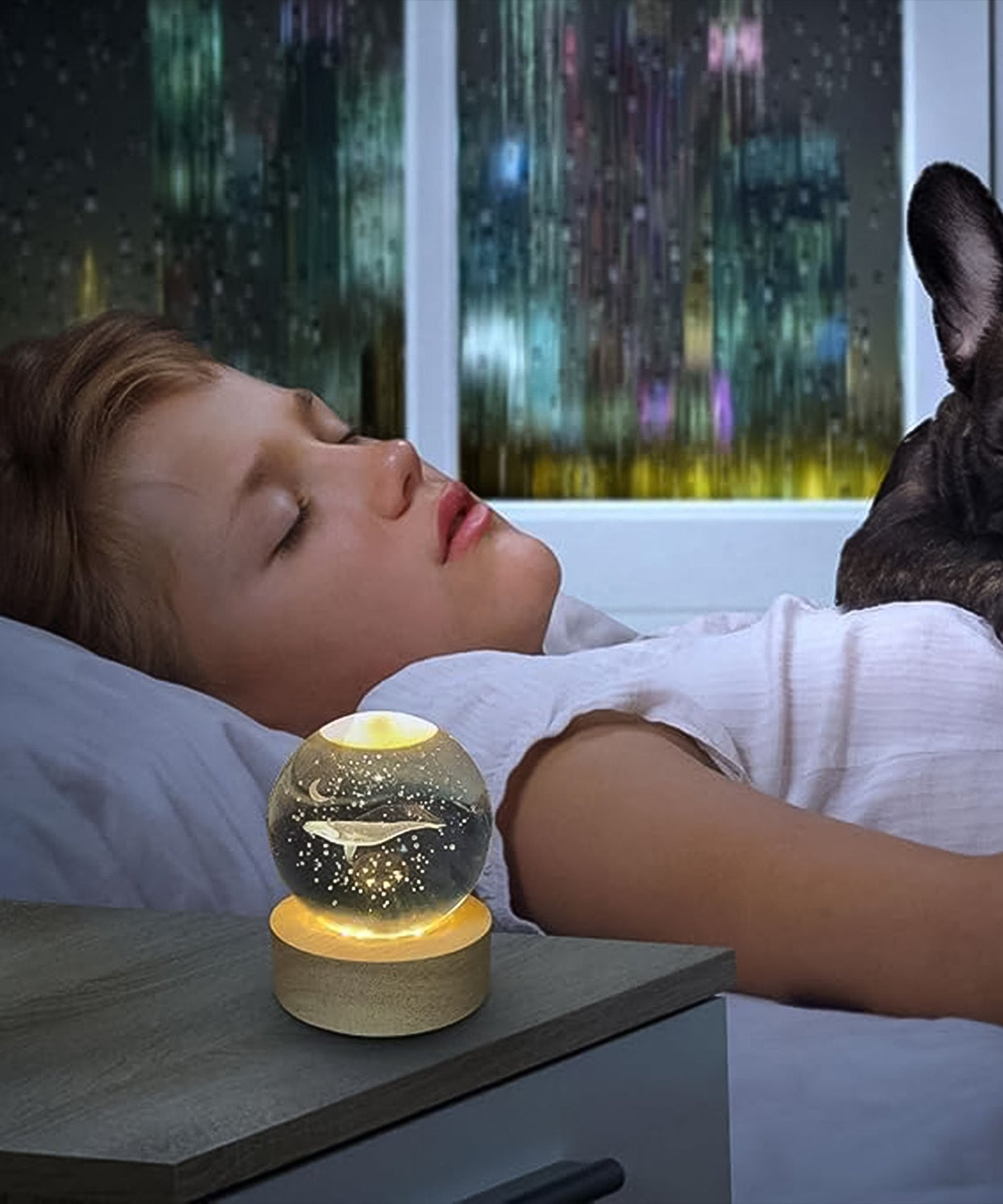 Fish 3D Crystal Ball lamps With Base (1 Pc)