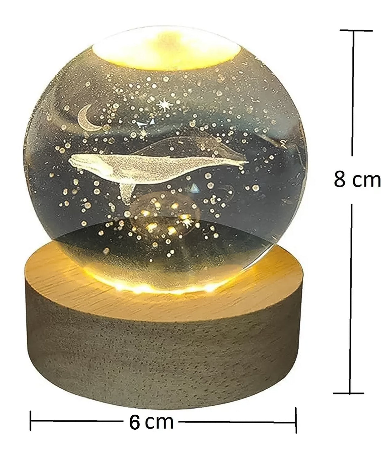 Fish 3D Crystal Ball lamps With Base (1 Pc)