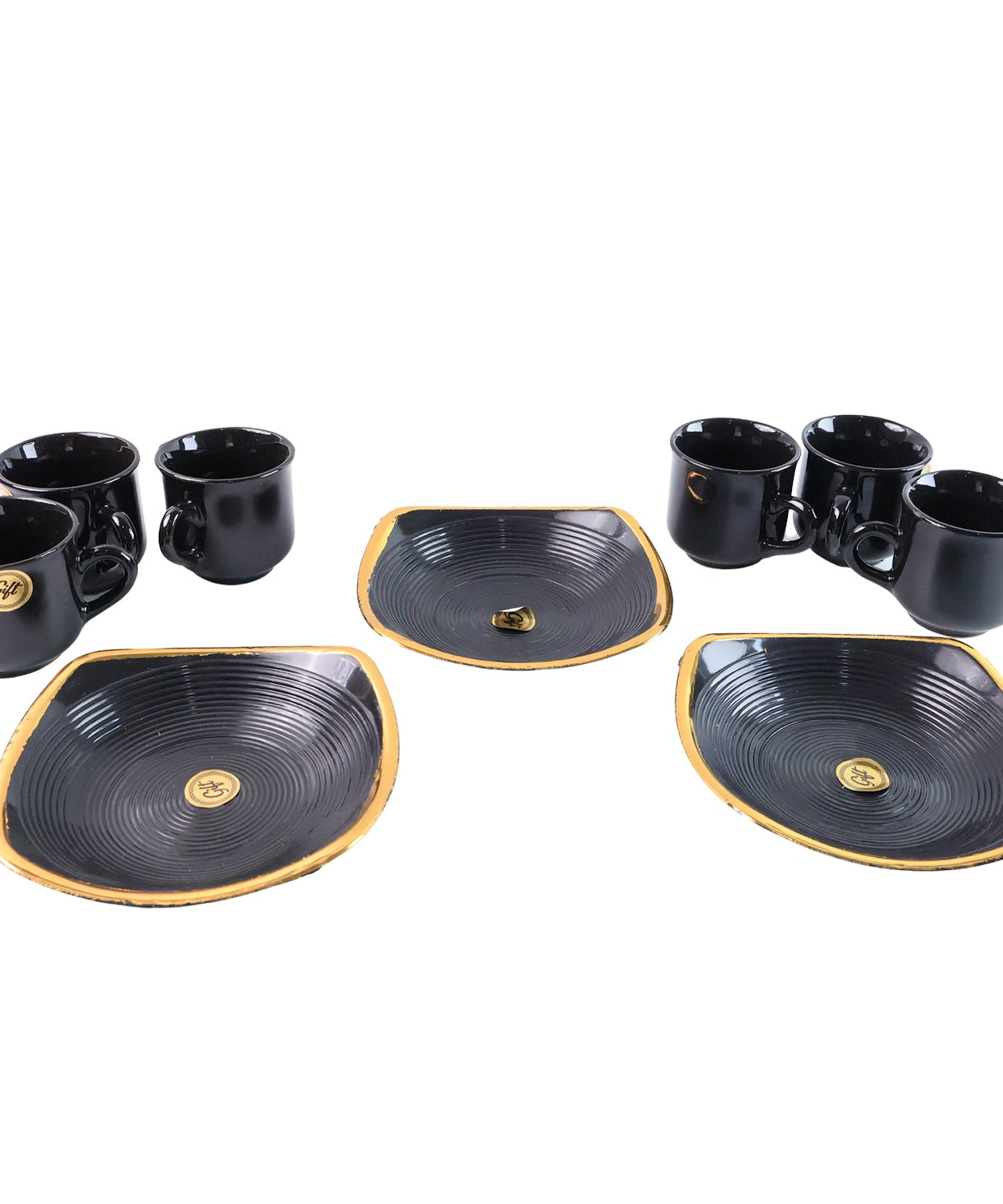 Sweet Buzz 9-Piece Seashell Ceramic Cup Set – Ideal for Home & Gifts