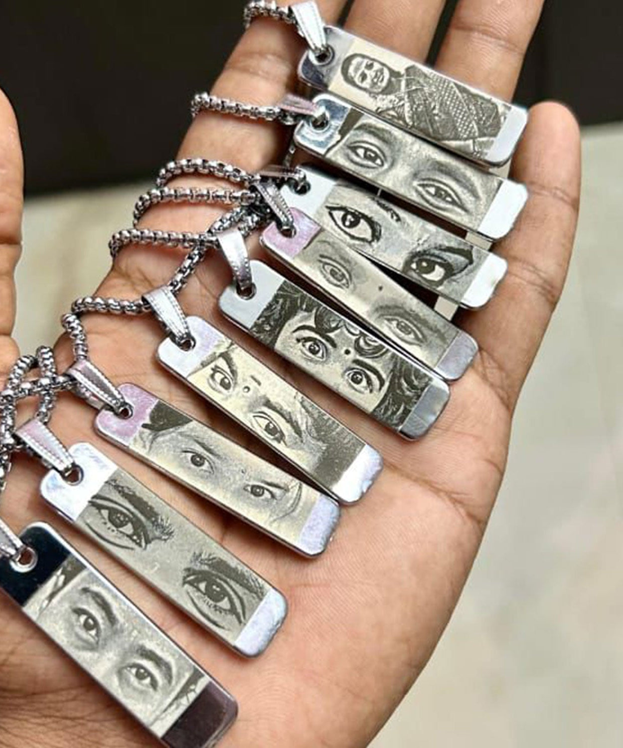 Custom Engraved Eye Pendant Necklace - Personalized Jewelry for Women | Unique Photo Pendant Gift for Birthdays & Anniversaries