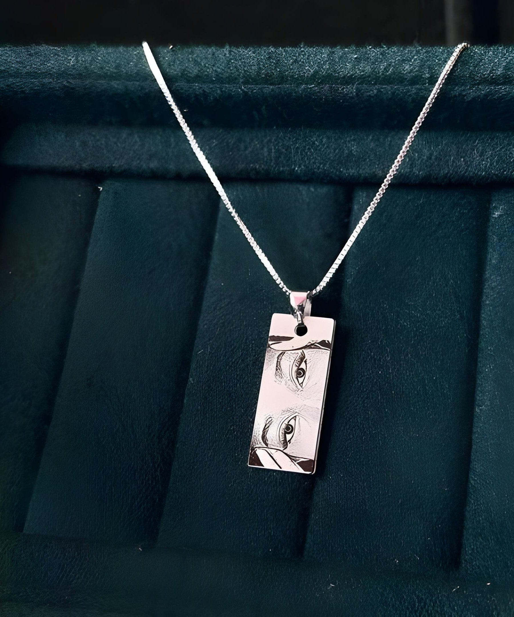 Custom Engraved Eye Pendant Necklace - Personalized Jewelry for Women | Unique Photo Pendant Gift for Birthdays & Anniversaries