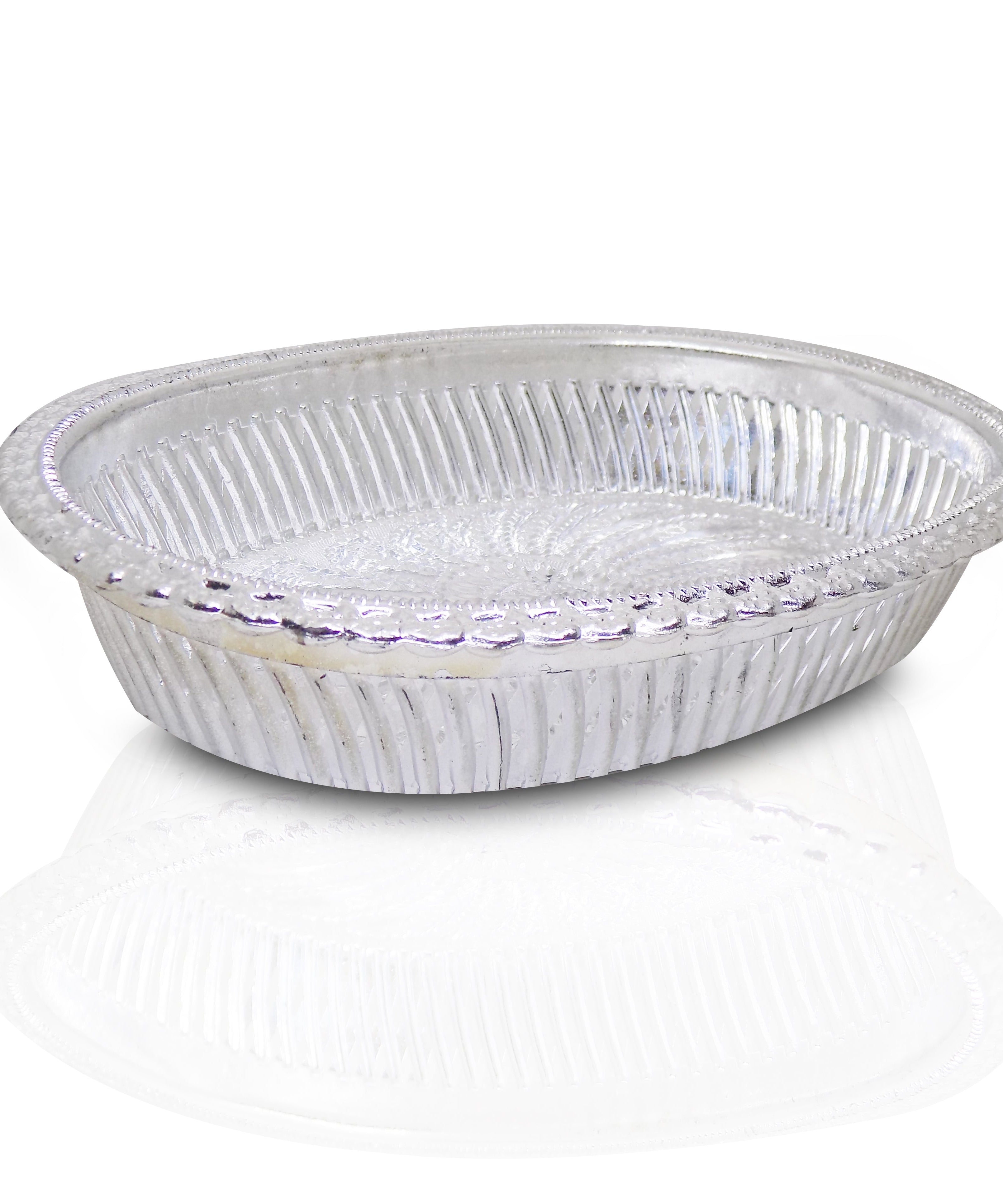 Royal design silver oval tray for serving and gifting.